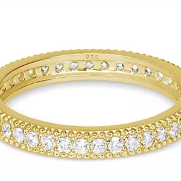 Diamonique Gold Eternity Band Ring